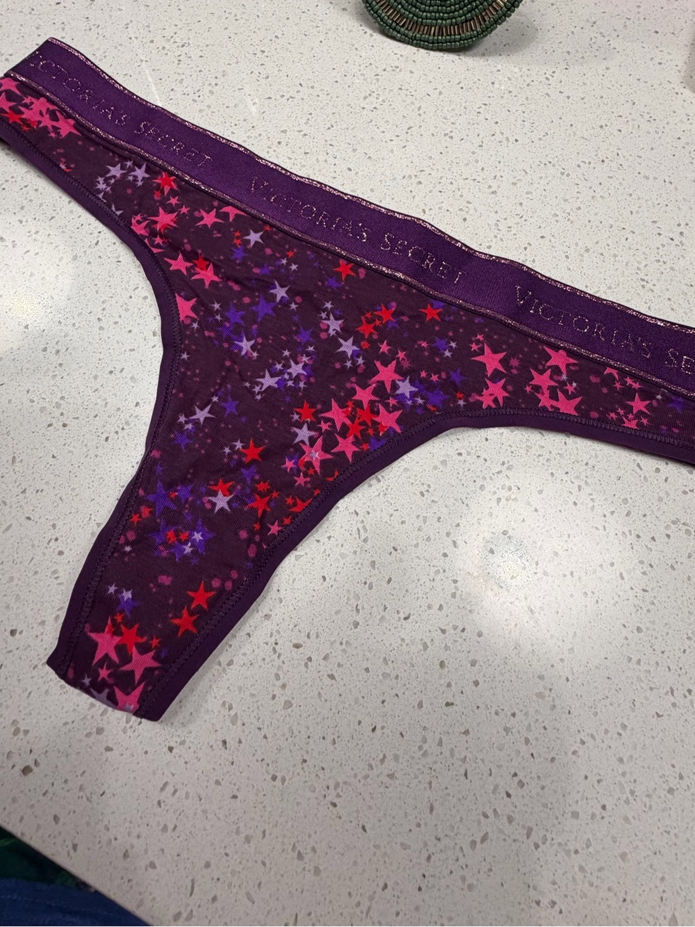 Victoria's Secret Purple Star Print Thong Panty